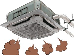 外したエアコンが元に収まらない