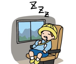 バスで寝てた